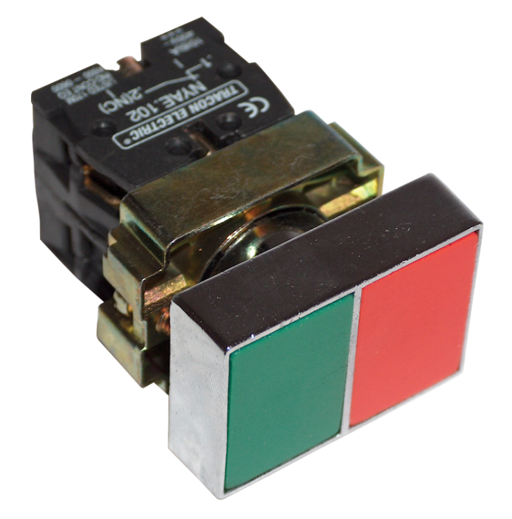 Podwójny przycisk WŁ-WYŁ, zielony+czerwony 1×NC+1×NO, 3A/400V AC, IP42 NYKK8325 Tracon Electric