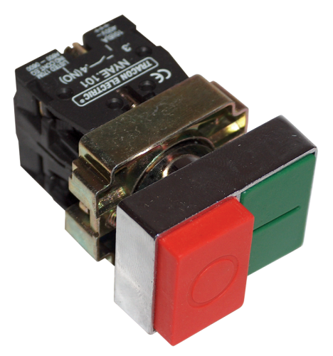 Podwójny przycisk WŁ-WYŁ, z obudową, zielony+czerwony wyst. 1×NC+1×NO, 3A/400V AC, IP44 NYKK8425T Tracon Electric