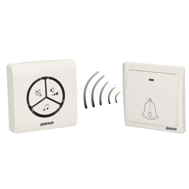 Dzwonek bezprzewodowy SMARTEK AC 230V z Learning System i bezbateryjnym przyciskiem ORNO OR-DB-LT-126 Gniazdkowy