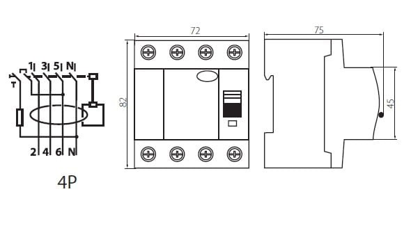 Wyłącznik różnicowoprądowy KRD6-4/63/300 23201 Kanlux różnicówka