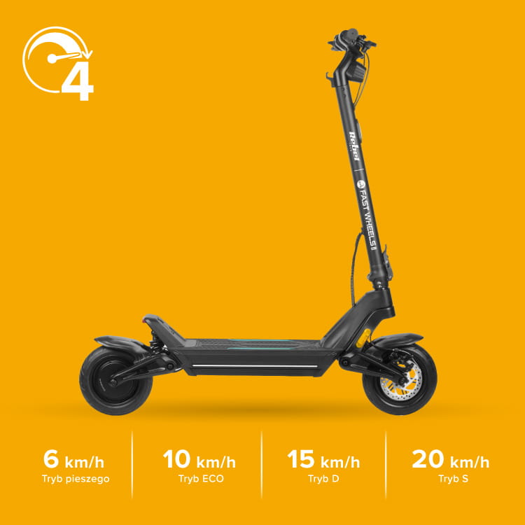 Hulajnoga Elektryczna FAST WHEELS PRO SMART Rebel ZAB0030 do 120kg 30km/h 250W + dedykowana Aplikacja Czarna