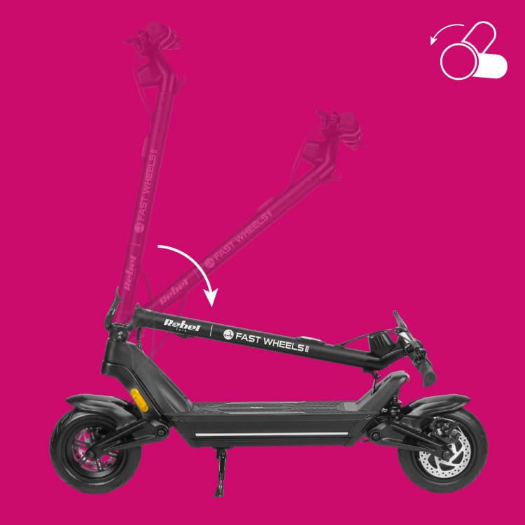 Hulajnoga Elektryczna FAST WHEELS PRO SMART Rebel ZAB0030 do 120kg 30km/h 250W + dedykowana Aplikacja Czarna